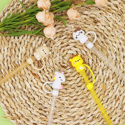 1PC Cute Animal Silicone Straw Cap Cover