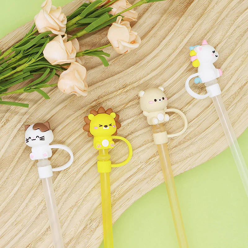 1PC Cute Animal Silicone Straw Cap Cover