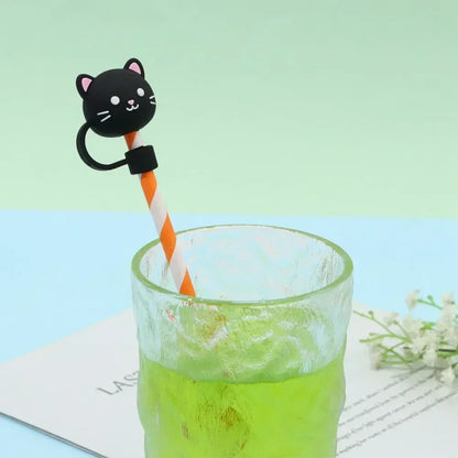 1PC Cute Cat Paw Silicone Straw Cap Cover