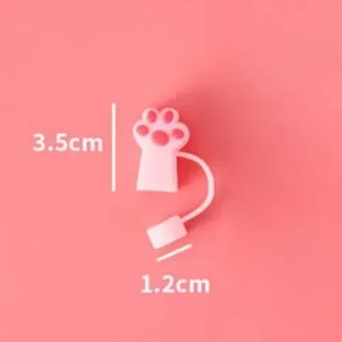 1PC Cute Cat Paw Silicone Straw Cap Cover